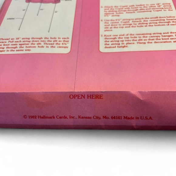 VTG 80s Cherub Valentines Day Hanging Paper Decorations Unused Coquette - Picture 4 of 7